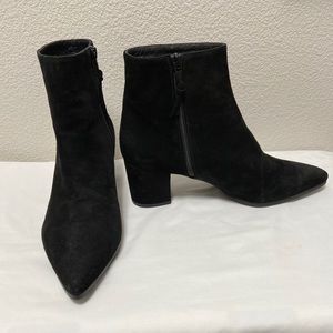 Black Suede Stuart Weizman booties, size 9